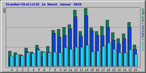 Stunden-Statistik im Monat Januar 2016