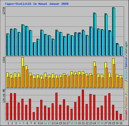 Tages-Statistik im Monat Januar 2020